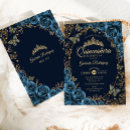 Search for navy blue and gold invitations Floral