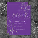 Search for purple white birthday invitations Classy