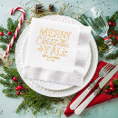Search for family napkins Holly and berries