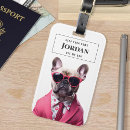 Search for french bulldog luggage tags Pink