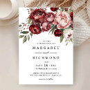 Search for burgundy blush floral wedding invitations Rustic