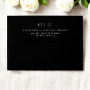Search for black wedding envelopes Initials or monogram