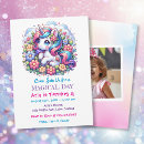 Search for unicorn photo birthday invitations Flowers