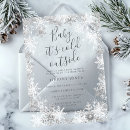 Search for snowflake baby shower invitations Silver