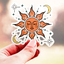 Search for celestial sun and moon stickers Boho