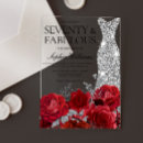 Search for red 70th birthday invitations Roses