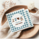 Search for brown plaid napkins First birthday