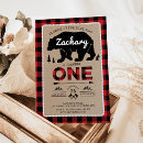 Search for lumberjack 1st birthday invitations Woodland