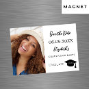 Search for graduation party save the dates Black and white