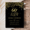 Search for black and gold 60th birthday invitations Sparkle