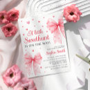 Search for a little sweetheart is on the way baby girl shower invitations Bow