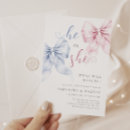 Search for bow gender reveal invitations Boy or girl