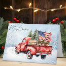 Search for patriotic christmas cards Vintage red truck