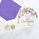 Search for purple gold quinceanera invitations Elegant