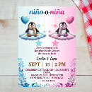 Search for penguin gender reveal invitations Pink and blue