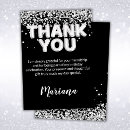 Search for black silver thank you cards Calligraphy script