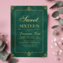 Search for gold green sweet 16 invitations Modern sweet sixteen