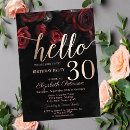 Search for red and black 30th birthday invitations Roses