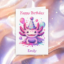 Search for axolotl birthday cards Coloring page