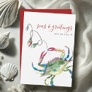 Search for crab christmas cards Watercolor