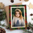 Search for green plaid christmas cards Gold foil