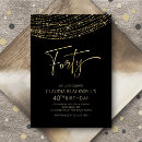 Search for black and gold 40th birthday invitations Forty fortieth