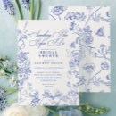 Search for victorian bridal shower invitations Blue and white