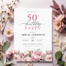 Search for floral 50th birthday invitations Modern