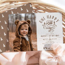 Search for happy camper 1st birthday invitations Rustic