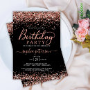 Search for black glitter invitations Rose gold