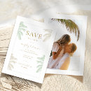 Search for palm tree wedding save the dates Bohemian