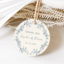 Search for floral wedding favor tags Dusty blue