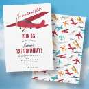 Search for time flies 1st birthday invitations Aeroplane