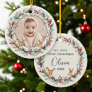 Search for rabbit ornaments Baby first christmas