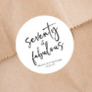 Search for 70th birthday stickers Seventy and fabulous