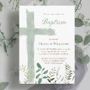 Search for green baptism invitations Watercolor