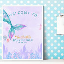 Search for mermaid baby shower posters Pink