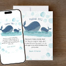 Search for whale thank you cards Whale baby shower