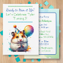 Search for hamster birthday invitations Watercolor
