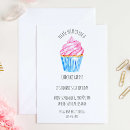 Search for cupcake decorating birthday invitations Watercolor