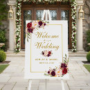 Search for burgundy floral wedding signs Rustic