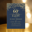 Search for blue and gold 60th birthday invitations For him