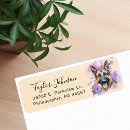 Search for german shepherd return address labels Watercolor
