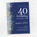 Search for glamorous 40th birthday invitations Glitter