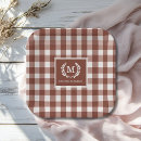Search for brown gingham paper plates Country