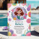 Search for mermaid 2nd birthday invitations Rainbow
