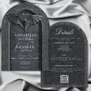 Search for gothic halloween wedding invitations Black and white