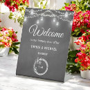 Search for chalkboard welcome wedding signs String lights