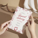 Search for pizza baby shower invitations Red and white