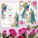 Search for peacock birthday invitations Blue